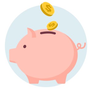 Piggy bank icon.